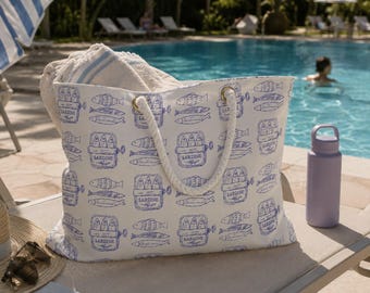 Sardines Weekender | Nautical Fish Tote Bag