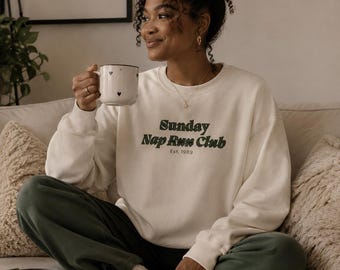 Sunday Nap Club sweatshirt | Cozy retro text crewneck