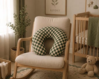Checkered Nursing Pillow Cover | Retro Check Pattern