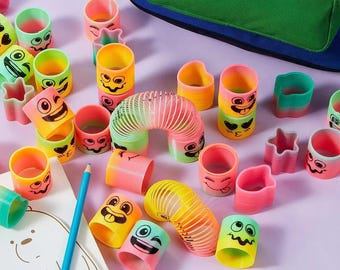 10 piezas 30 piezas Juguete antiestrés con resorte y punta de dedo con degradado arcoíris Accesorio para fiestas y eventos