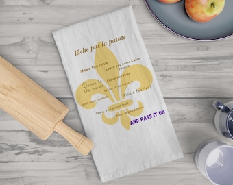 Lâche Pas La Patate Tea Towel | Cajun French Kitchen Towel | Louisiana Gift