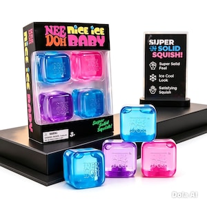 Set De 6 Bloques Sensoriales Squishy – Forma De Cubo De Hielo, Juguetes Blandos Y Refrescantes Para El Verano, Ideales Para Niños Y Familias