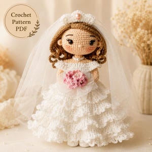 Bride Doll Crochet Pattern PDF Wedding Amigurumi Digital Tutorial