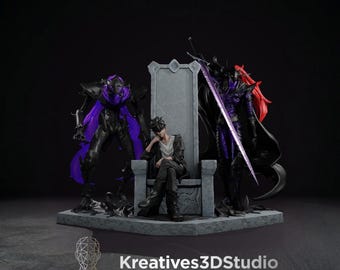 Sung Igris and Beru Shadow Army Diorama Inspired Solo Leveling | 3D Model STL File