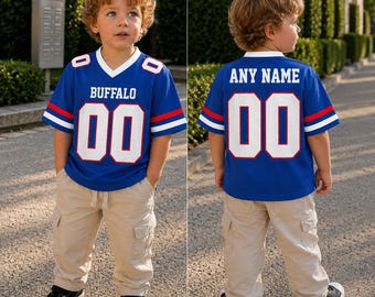 Custom Buffalo Football Jersey, Personalized Name Number Kid Jersey, Game Day American Football Fan Apparel