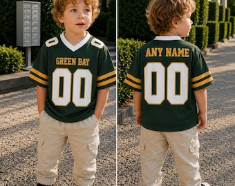 Custom Green Bay Football Jersey, Personalized Name Number Kid Jersey, Game Day American Football Fan Apparel