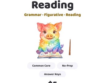 5th Grade Reading Worksheets, Common Core Grammar, Figurative Language (PDF)