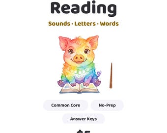 Kindergarten Reading Worksheets, Common Core Phonics, CVC Words (PDF)