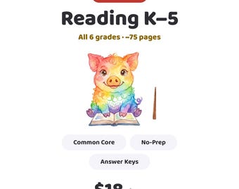 Reading & Grammar Worksheets MEGA Bundle K-5 (PDF)