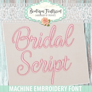 Bridal Script Machine Embroidery Font Set - Instant Download