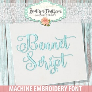 Bennet Script Machine Embroidery Font - INSTANT DOWNLOAD