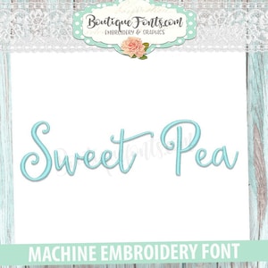 Sweet Peony Embroidery Font Set - Instant Download