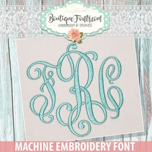 Heirloom Monogram Embroidery Font Set - Instant Download