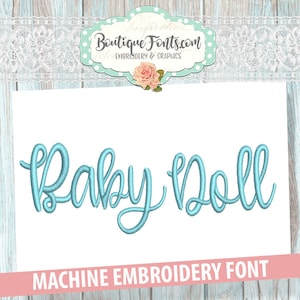 Baby Doll Machine Embroidery Font Set - Instant Download