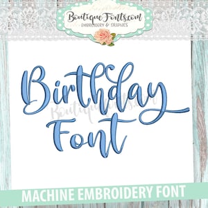 Birthday Machine Embroidery Font Set - Instant Download