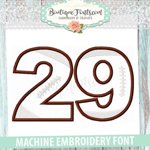 Football Numbers Applique Embroidery Designs - Instant Download