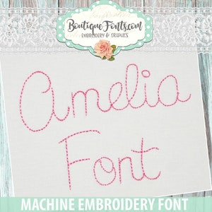 Amelia Machine Embroidery Font Set - Instant Download