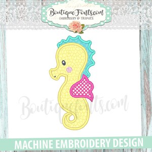 Sea Horse Applique Embroidery Design - Instant Download