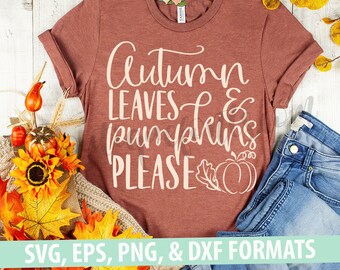 Autumn Leaves Pumpkin Fall SVG Cut File - Instant Download