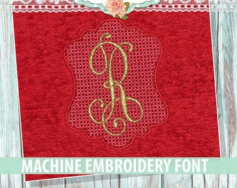Embossed Heirloom Monogram Embroidery Font Set - Instant Download