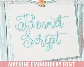 Bennet Script Machine Embroidery Font - INSTANT DOWNLOAD