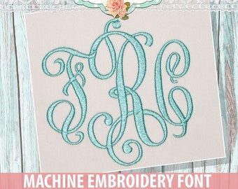 Heirloom Monogram Embroidery Font Set - Instant Download