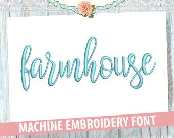 Farmhouse Machine Embroidery Font Set - Instant Download