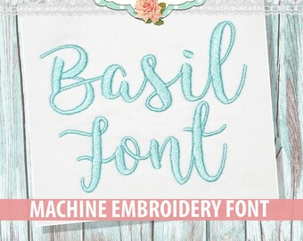 Basil Machine Embroidery Font - INSTANT DOWNLOAD