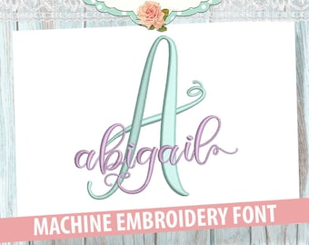 Abigail Stacked Machine Embroidery Font Set - Instant Download