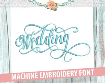 Wedding Script Machine Embroidery Font Set - Instant Download