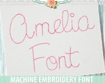Amelia Machine Embroidery Font Set - Instant Download