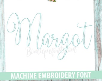 Margot Vintage Embroidery Font Machine Embroidery Font Set - Instant Download