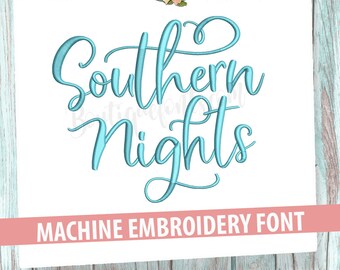 Southern Nights Farmhouse Machine Embroidery Font Set - Instant Download