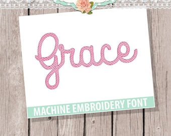 Grace Sketch Fill Script Embroidery Font Set - Instant Download