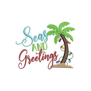 Seas and Greetings Machine Embroidery Design - Instant Download