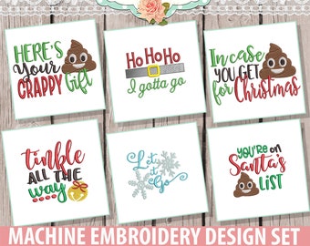 Christmas Toilet Paper Embroidery Design Set - Instant Download