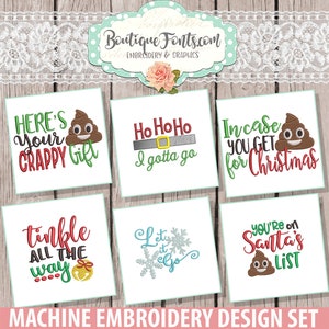 Christmas Toilet Paper Embroidery Design Set - Instant Download