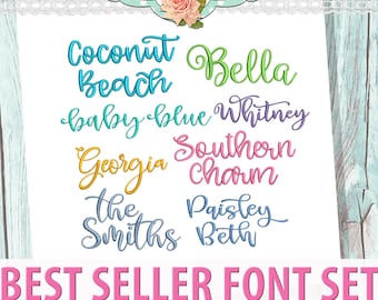 Set di 8 font per ricamo più venduti - Download immediato