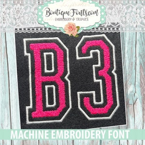 Faux Chenille College Embroidery Font - INSTANT DOWNLOAD