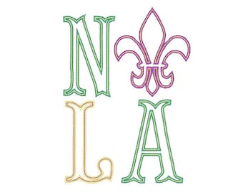 NOLA Mardi Gras Embroidery Design - Instant Download