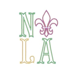 NOLA Mardi Gras Embroidery Design - Instant Download