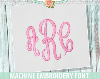 Classic Monogram Embroidery Font Set - Instant Download