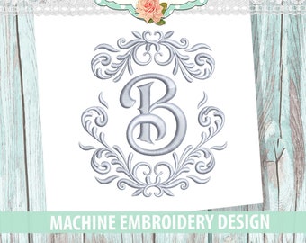 Victorian Bridal Monogram Font Frame - Instant Download