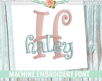 Haley Stacked Font Machine Embroidery Font Set - Instant Download