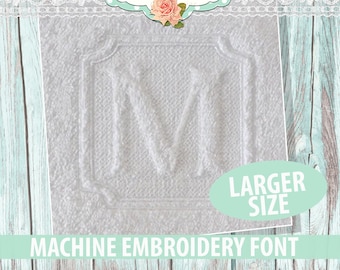 Large Victorian Embossed Embroidery Monogram Font - Instant Download