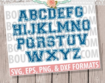 Distressed College SVG Font Cut Files - Instant Download