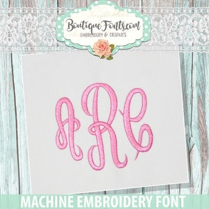 Classic Monogram Embroidery Font Set - Instant Download