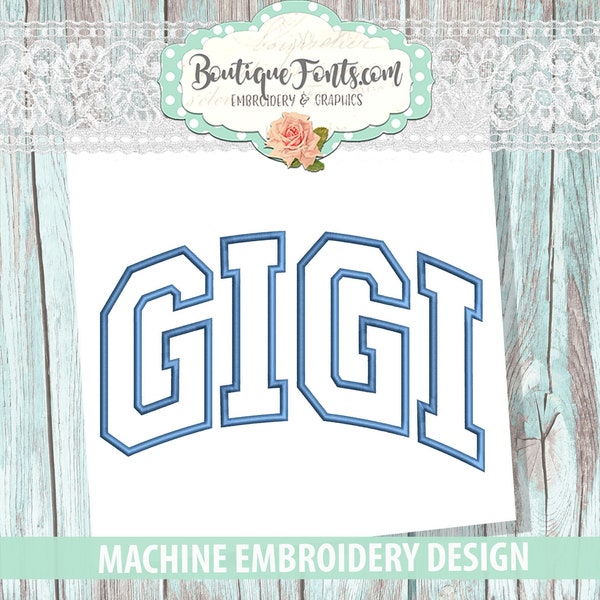 Gigi Applique Machine Embroidery Design - Instant Download