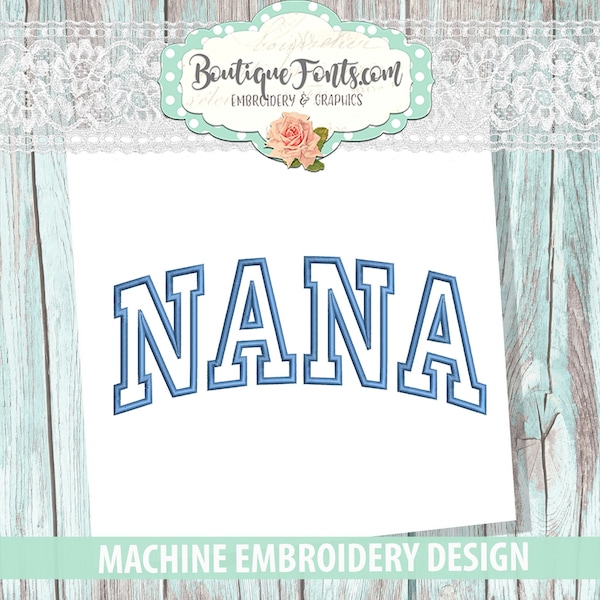 Nana Applique Machine Embroidery Design - Instant Download