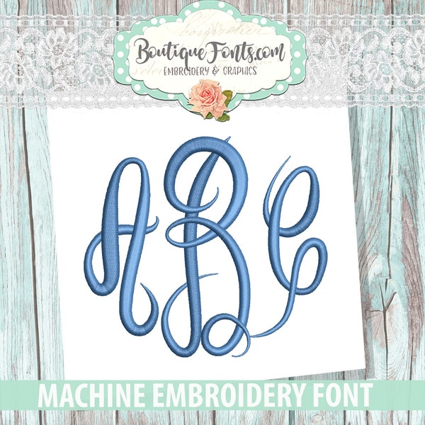 Master Circle Monogram Embroidery Font Set - Instant Download